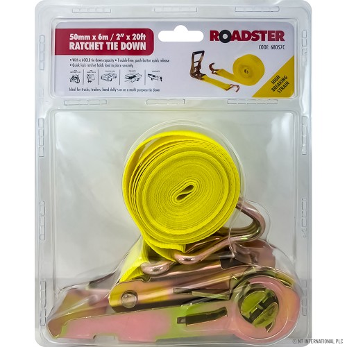 50mm x 6 m (20ft) Ratchet Tie Down