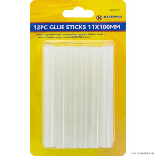12pc Clear Hot Melt Glue Sticks 11 x 100mm