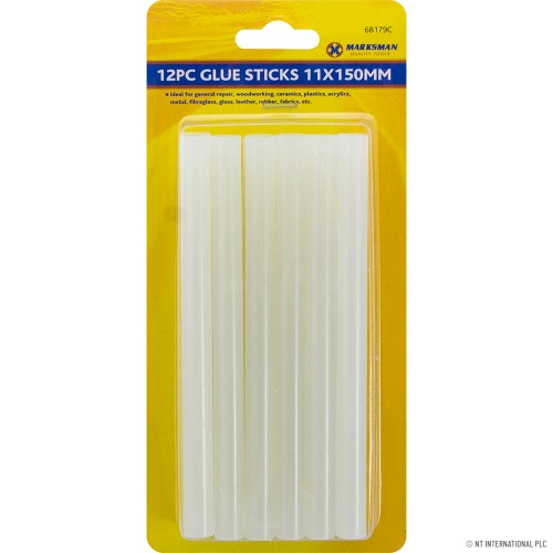 12pc Clear Hot Melt Glue Sticks 11 x 150mm