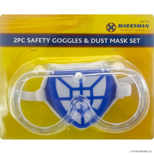 2pc Safety Goggle & Dust Mask Set