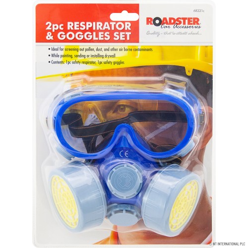2pc Respirator & Goggles Set