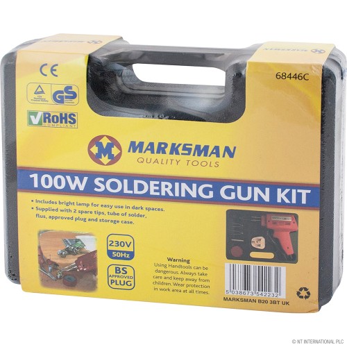 100w Soldering Gun Kit in Blowcase - 230v