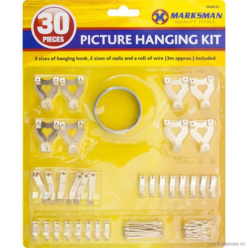 30pc Assorted Picture Hook / Hanging Set