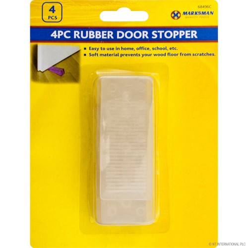 4pc Rubber Door Stopper - Clear