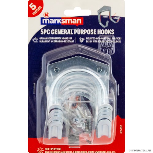 5pc General Tool Hook Set - Chrome