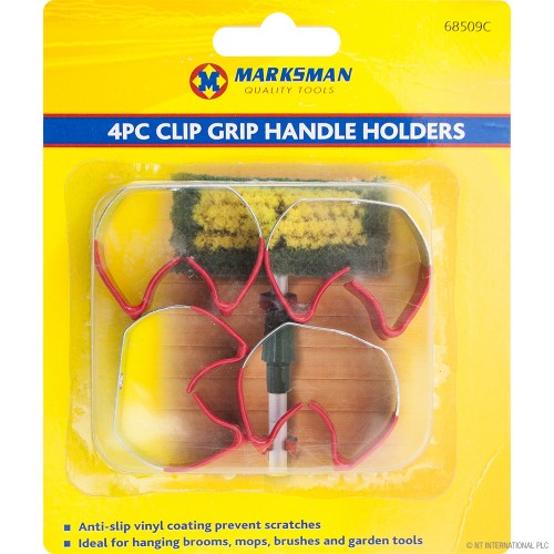 4pc Clip Grip Handle Holder Set