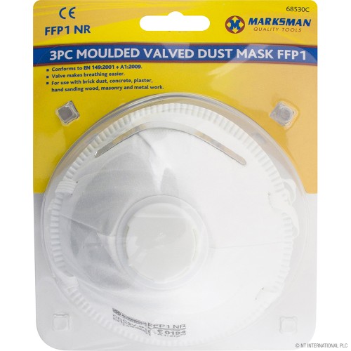 3pc Molded Valved Disposable Dust Mask