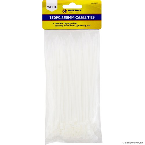 150pc Cable Tie 2.5mm x 150mm - White
