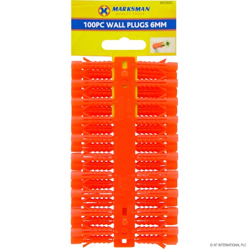 100pc 6mm Wall Plugs - Red