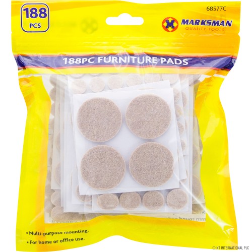 188pc Assorted Furniture Pads - In Bag