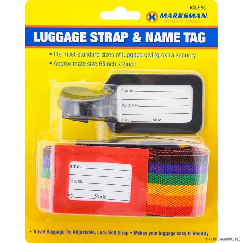 2pc Luggage Strap & Name Tag
