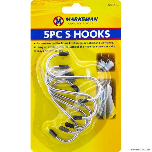 5pc S Hooks - X Small