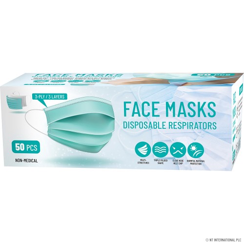Pk50 3ply Face Mask Green Box(AM1621-NT)