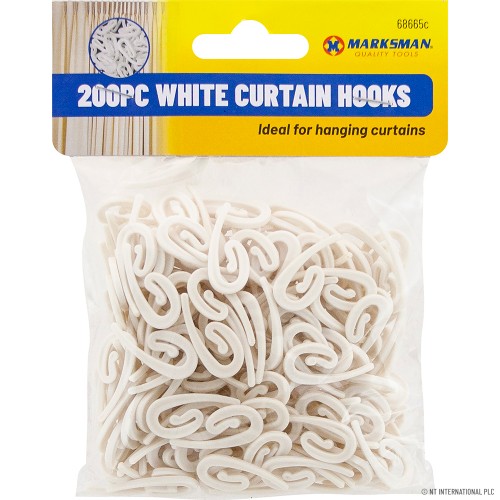 200pc Curtain Hooks - White
