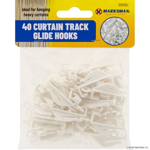 40pk CurtainTrack Glide Hooks - White