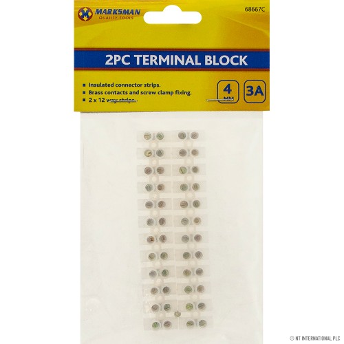 2pc Terminal Block 3A - 4mm