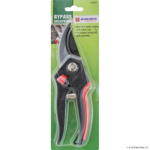 Bypass Secateurs - Black / Red Handle