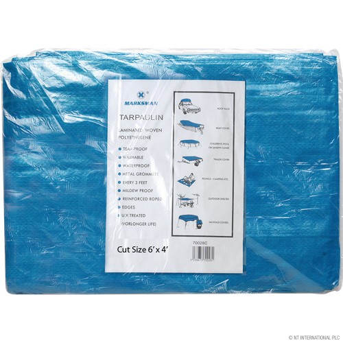 9' x 6' Blue Tarpaulins - 2.7m x 1.8m