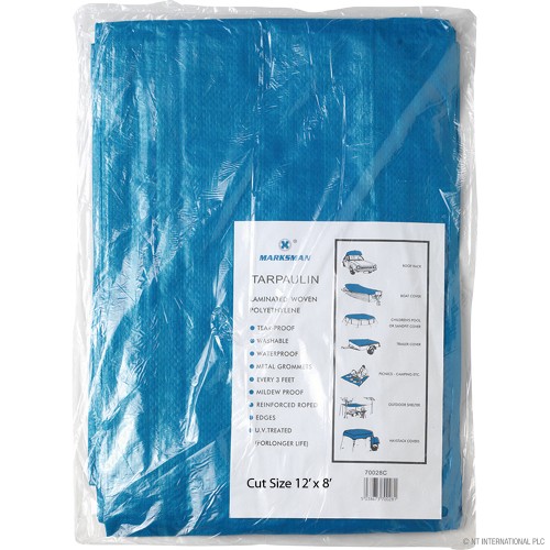 12' x 8' Blue Tarpaulins - 3.6m x 2.4m