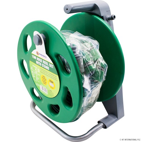 15m Wall Mount Hose Reel With Stand + Fitting