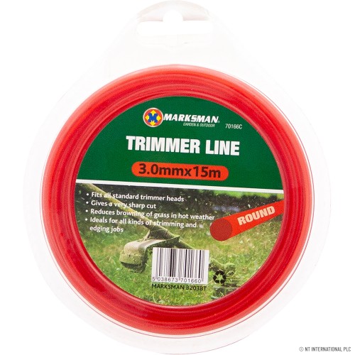 Garden Trimmer Line 3.0mm x 15m - Red