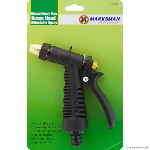 Deluxe Brass Head Adjustable Spray Gun - Blac