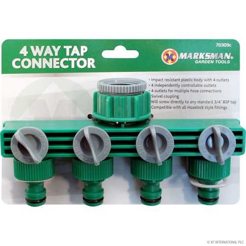 4 Way Garden Hose Pipe Tap Connector