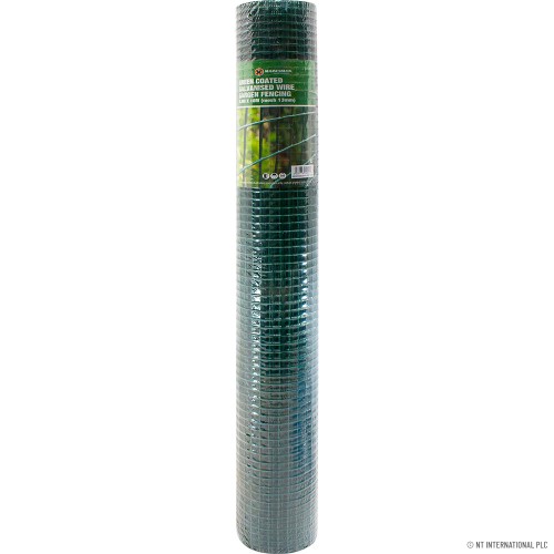 0.9x10m Green PVC Galvanized Netting 13mm