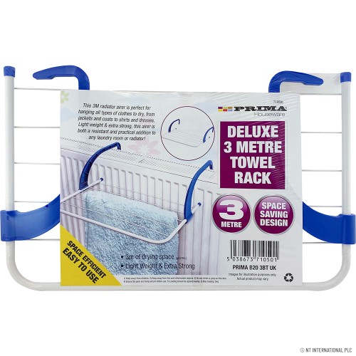 3m Radiator Clothes Airer / Towel Rack