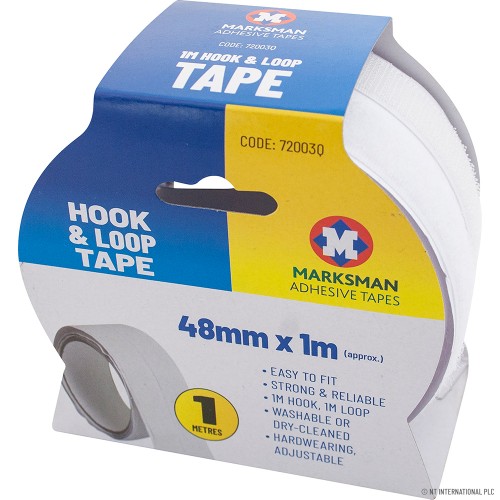 Hook & Loop Tape 48mm x 1m White