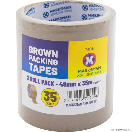 2 Roll Brown Packing Tape 48mm x 30m