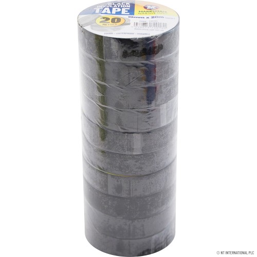 10pk PVC Insulation Tape 19mm x 20m Black
