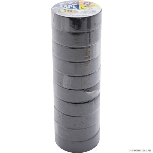 10pk PVC Insulation Tape 19mm x 10m Black