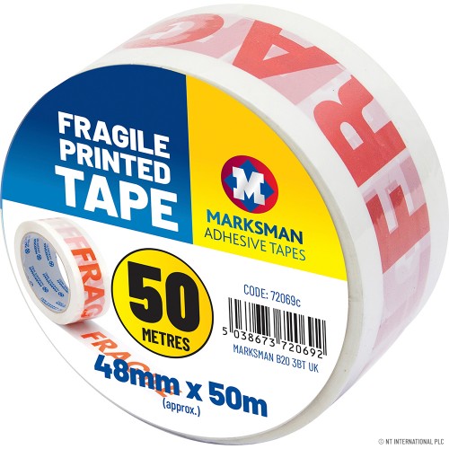Single Fragile Printed Tape 48mm x 50m