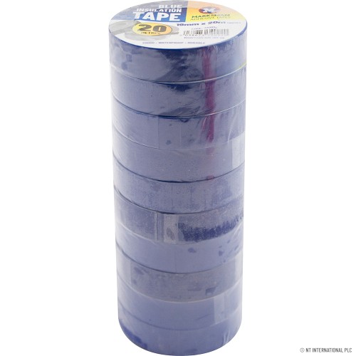 10pc PVC Insulation Tape 19mm x 20m - Blue