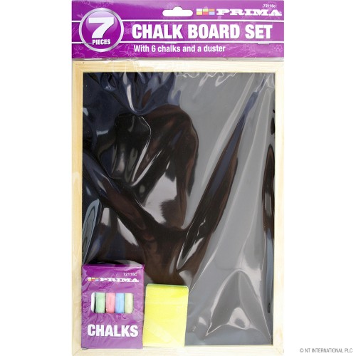 7pc Chalk / Black Board & Accessories