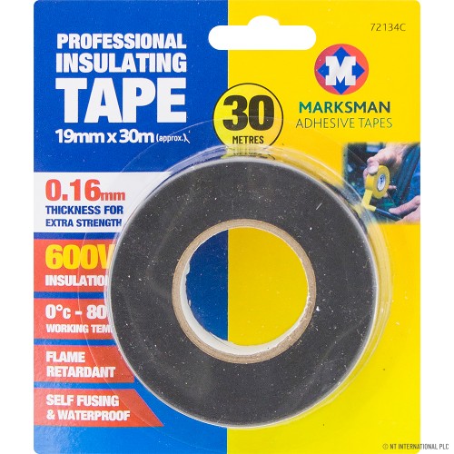 19mm x 30m Heavy Duty Insulation Tape - Black