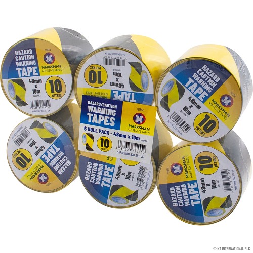 6 Roll Hazard / Caution Tape 48mm x 10m