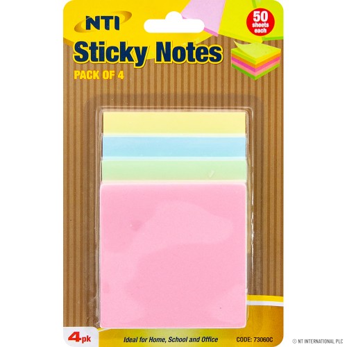 4pk Sticky Notes - 200 Sheets