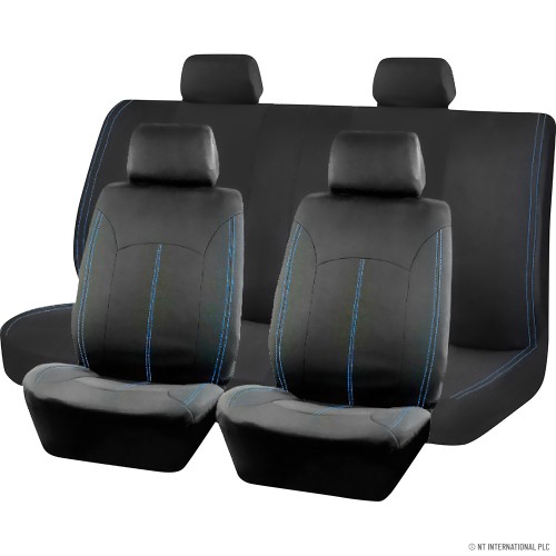 8pcs Seat Cover Black/Blue