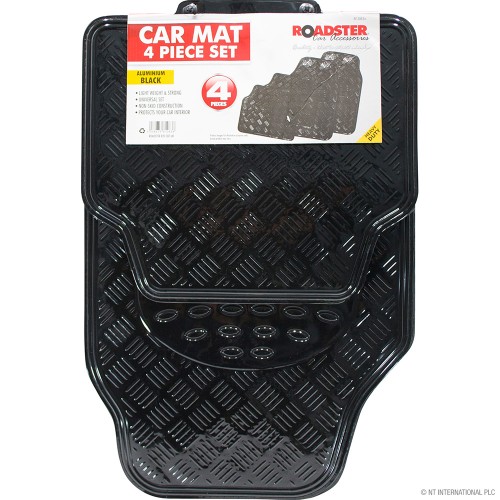 4pc Aluminium Car Mats - Black