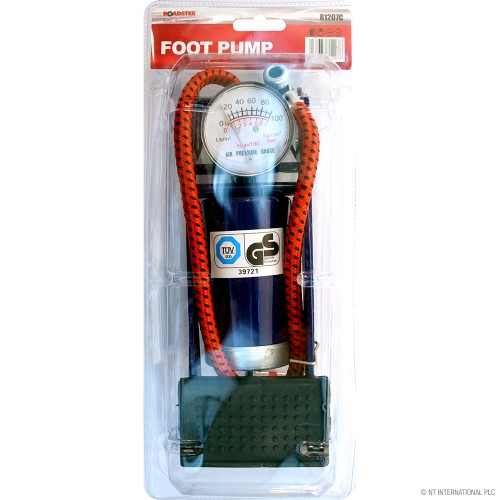 Single Foot Pump with Gauge in D/ Blister