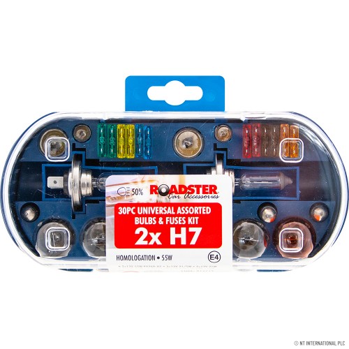 30pc Car Bulb Kit 2xH7 Universal 55w 12v