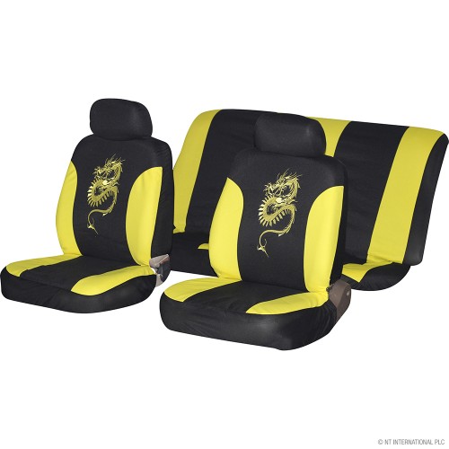 6pc Dragon Car Seat Cover - Yellow