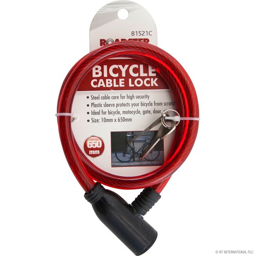 Bicycle Cable Lock 10mm x 650mm