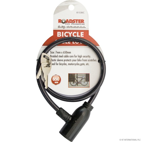 Bicycle Cable Lock 7mm x 650mm