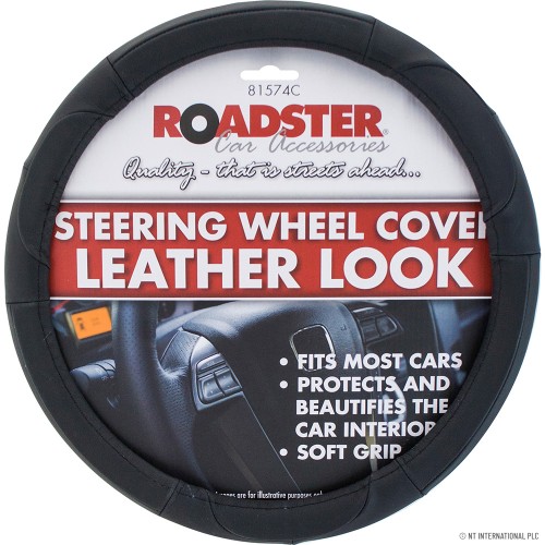 Steering Wheel Cover Leather Look Soft Grip