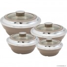 4pc Cassaglass Hot Pot Set- 1.0L, 1.5L, 2.0L,