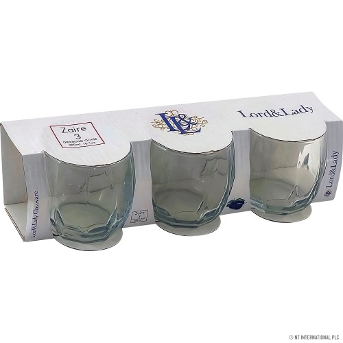 3pc Glass Tumbler Zaire 300ml - LS021-3