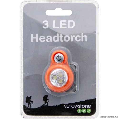 3 LED Headtorch - Orange